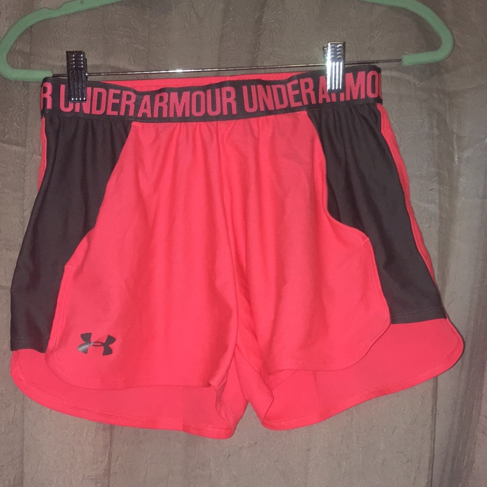 Hot pink under armour athletic shorts